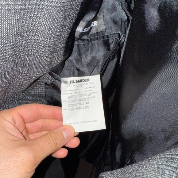 Jil Sander Men’s Gray Blazer Virgin Wool Size 48 - Picture 7 of 7